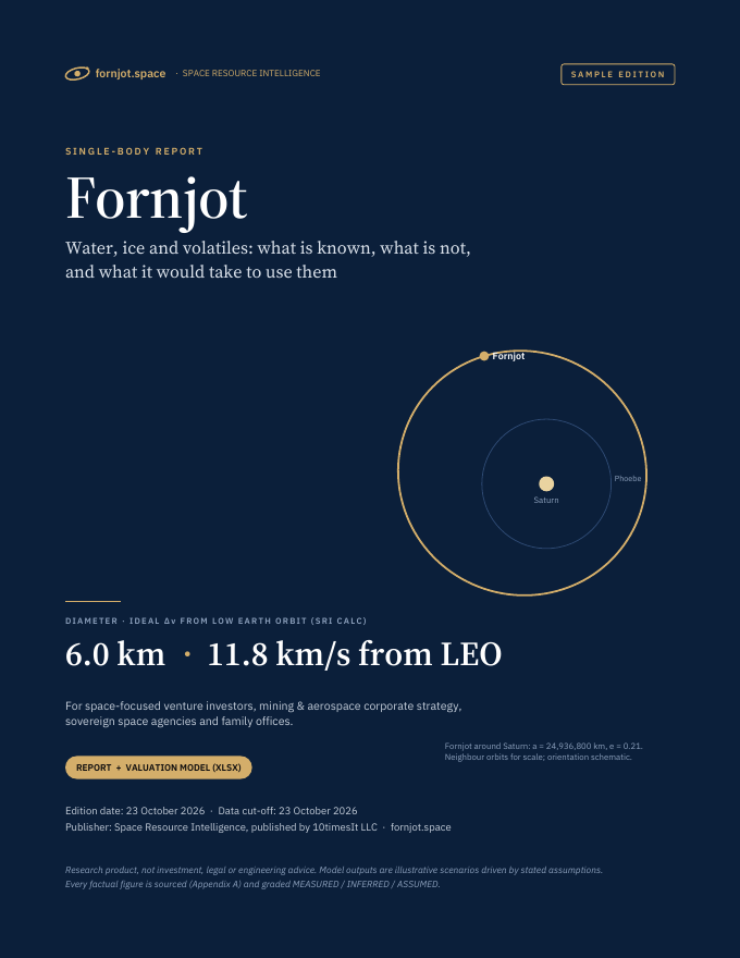 Fornjot Space Resource Intelligence report sample, cover